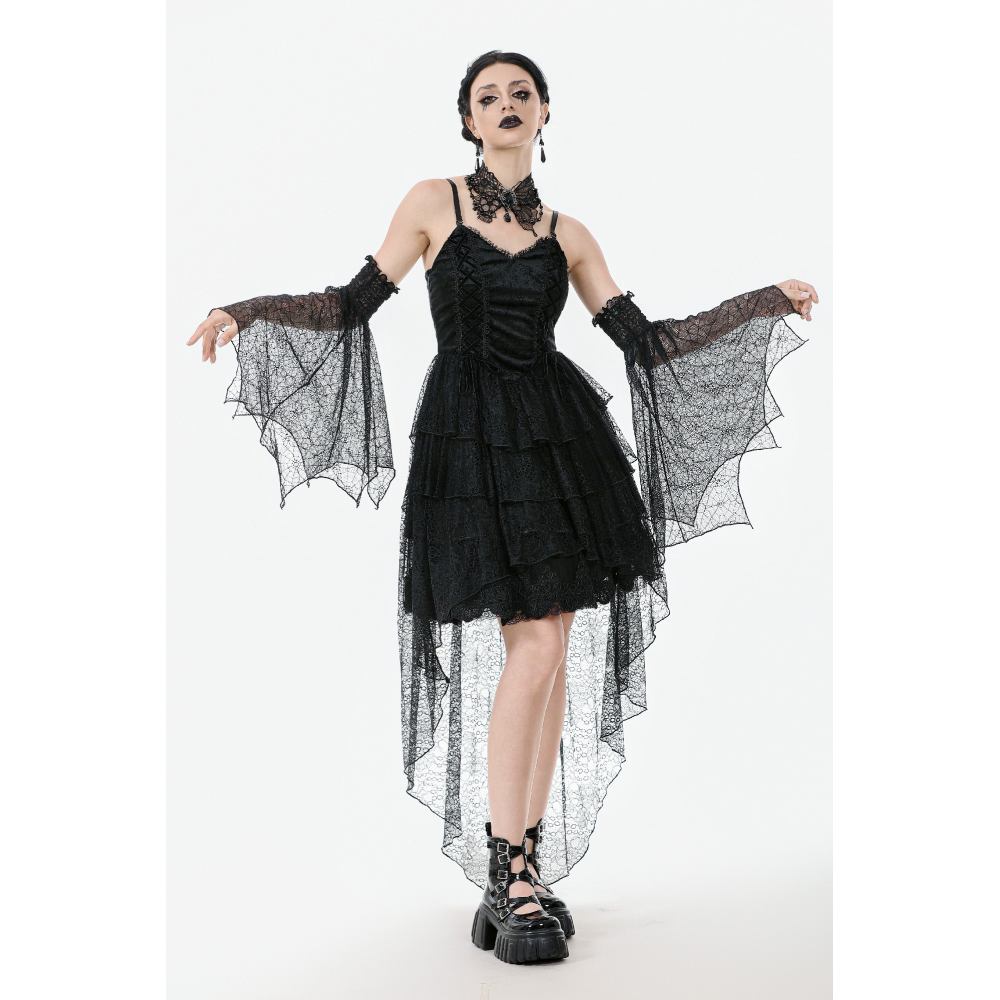 Dark in Love - Webbed Shadows Lace Arm Sleeves Armwarmer - Zwart